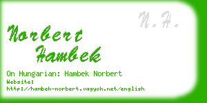 norbert hambek business card